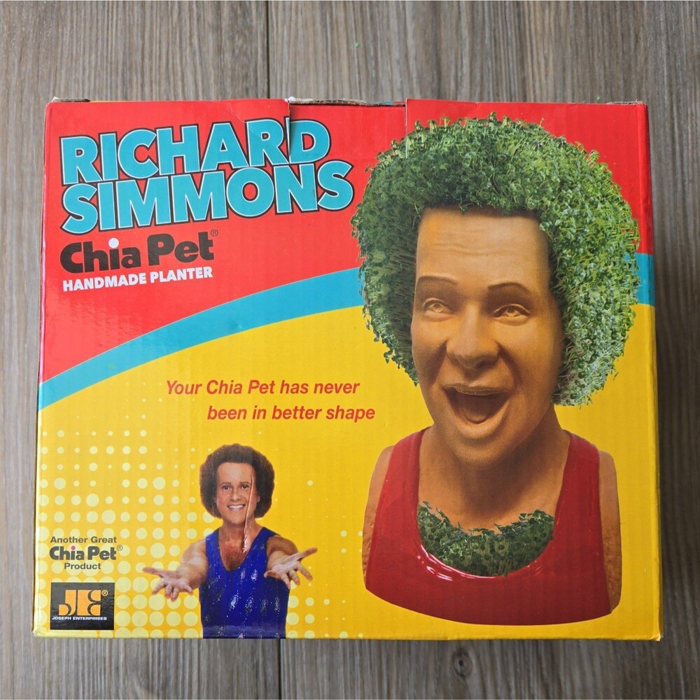 Richard Simmons Chia Pet Home Garden Planter Pottery Plant New Open Box
